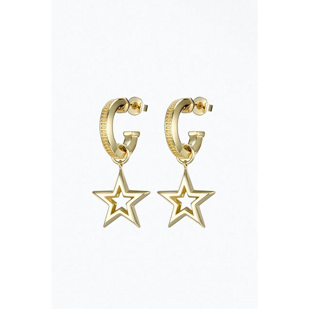 NEW F+H STUDIOS fame star charm earrings in gold